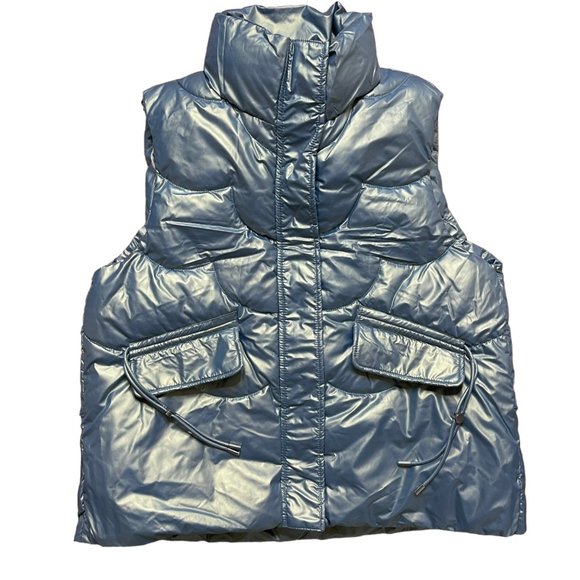 Womens|Padded Vest|Size XL|Bright Green |Turtleneck|Full Zipper|Mid Length - Picture 4 of 16